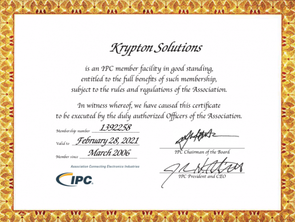 Certifications - Krypton Solutions